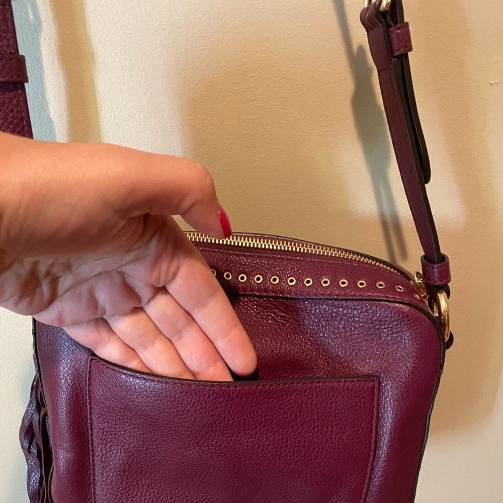 Michael Kors burgandy leather Brooklyn bag - Picture 7 of 10